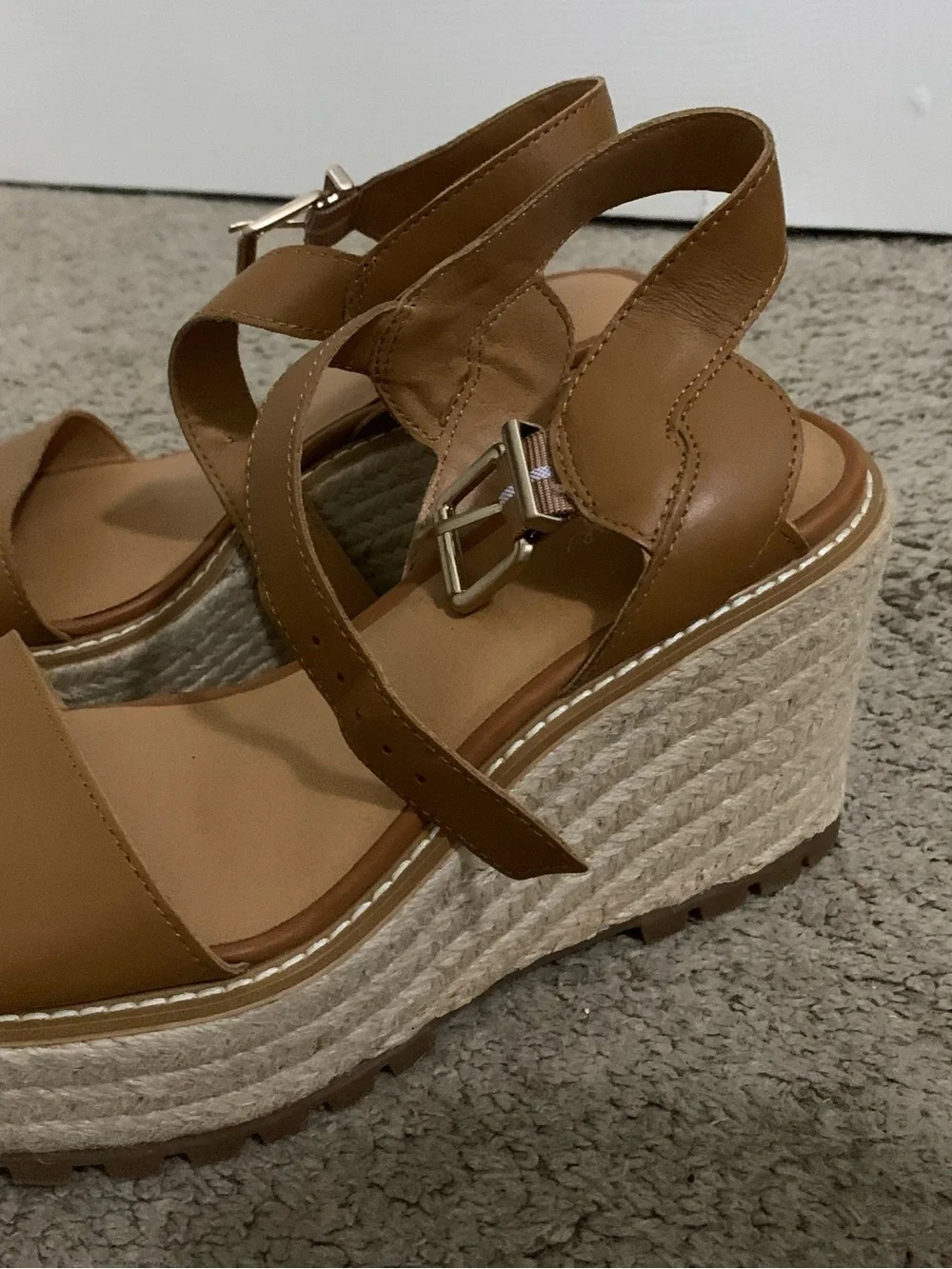 Crown Vintage Tan Platform Slingback Sandals